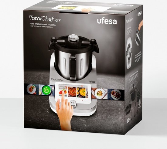 Ufesa 85104982 TotalChef RK7 Smart Keukenrobot, 30 Kookfuncties, WiFi, Touchscreen Display 7'', Mengkom van 4.5L inhoud, Incl. receptenboek — afbeelding 3