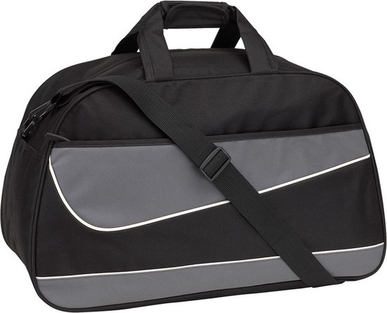 Sporttas weekendtas grijs zwart 55 x 32 x 28 cm 50 liter Fitness Vrije tijd tassen bol