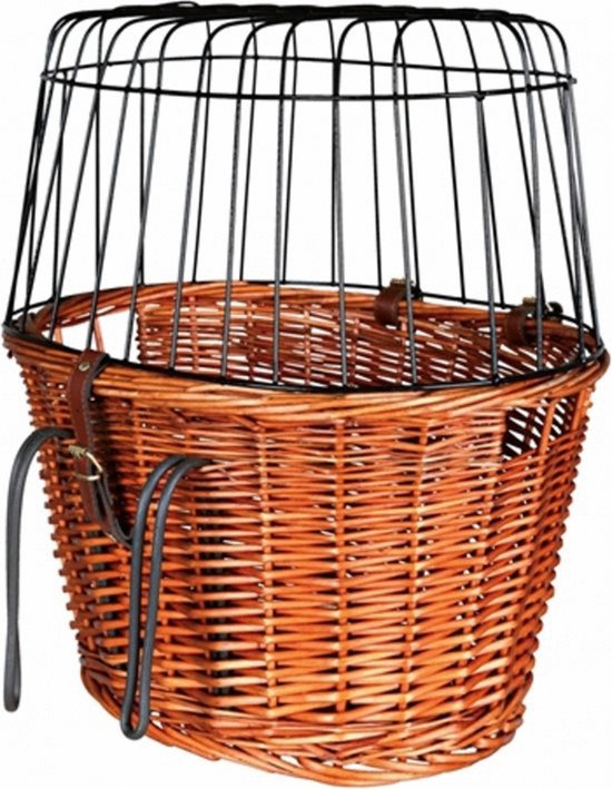 Trixie - Fietsmand met Draadkoepel - Voorop - Naturel - 44X48X33 cm