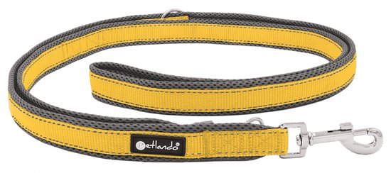 PETLANDO Outdoor (3-voudig) Verstelbare Hondenriem / Hondenlijn (GHL-312705) - Polyester - S - Lengte: 230 cm - Breedte: 15 mm - Geel / Reflecterend