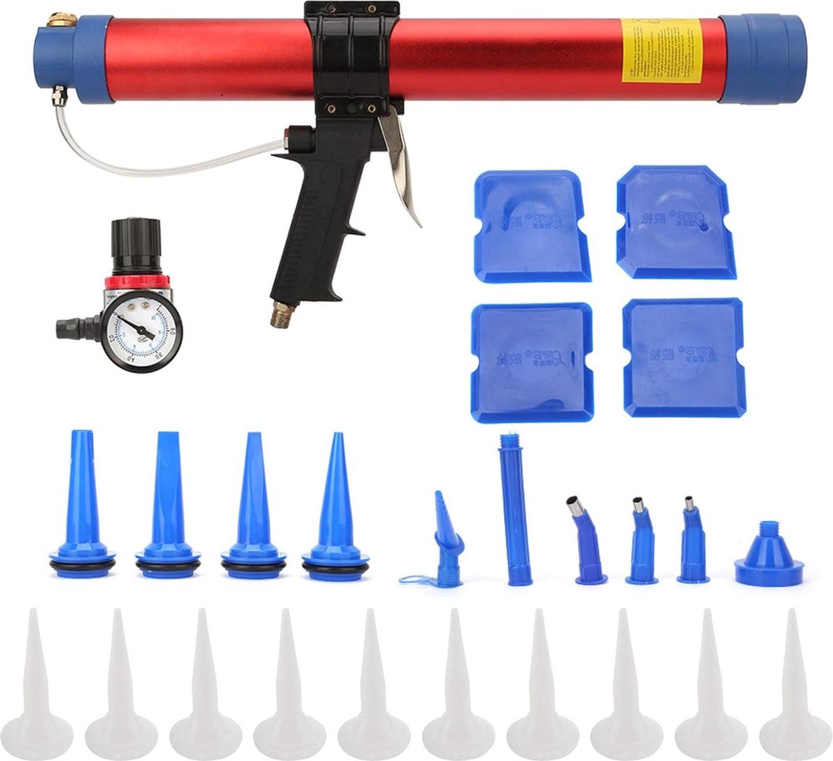 Zacht pneumatisch lijmpistool met snelheidsindicator 600 ml fitter kit pistool+stopverfpistool