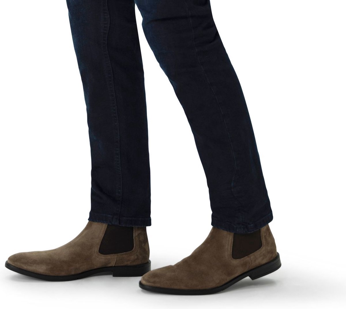 Manfield - Heren - Taupe suède chelsea boots - Maat 45