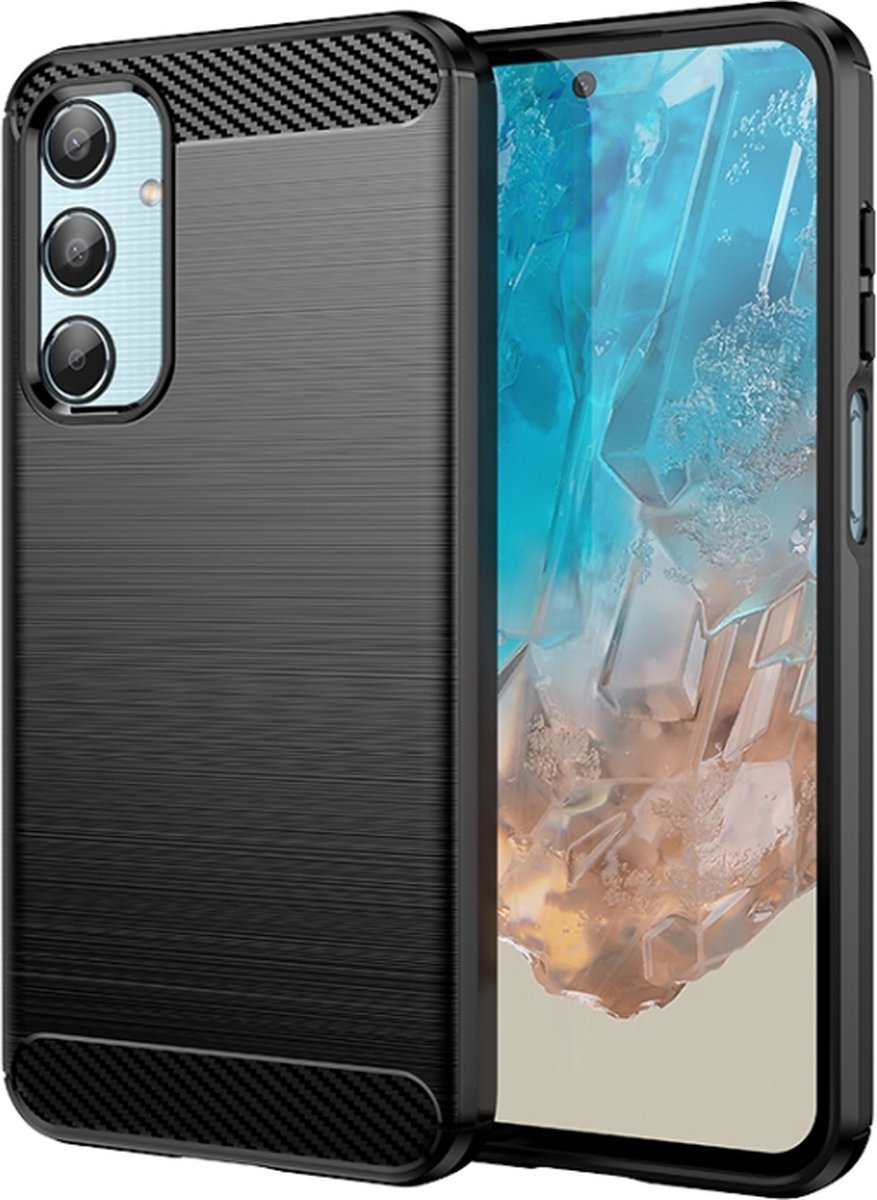 Silicone TPU gel zwart hoesje Telefoonhoesje geschikt voor Samsung Galaxy M35
