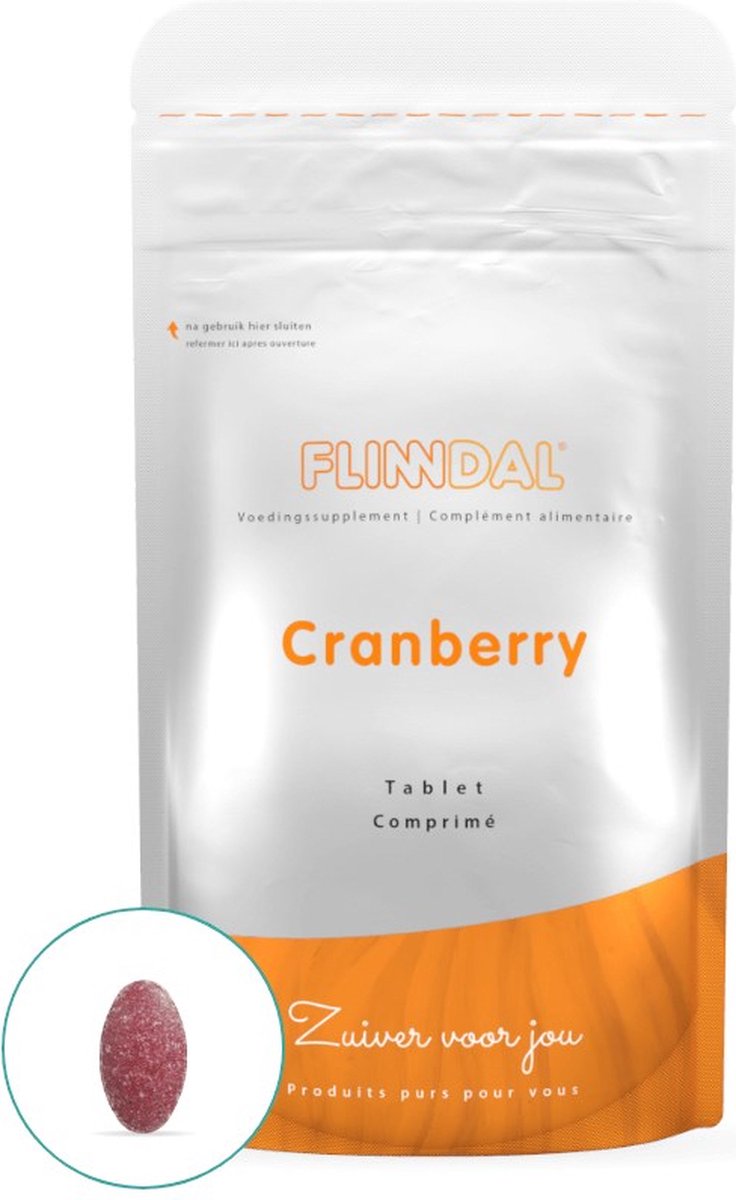 Goedkoopste Flinndal Cranberry Tabletten - Met Guldenroede - Voor Blaas en Urinewegen - 90 Tabletten