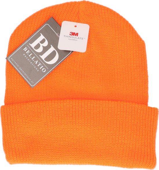 Bellatio Decorations Sarah - unisexe - taille unique - Oranje - bonnet d'hiver