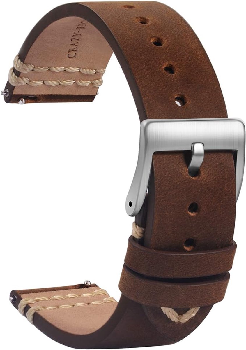 lederen band - zachte snelsluiting - vervangende bandjes voor heren en dames - bandjes voor slimme horloges - 18mm 19mm 20mm 21mm 22mm