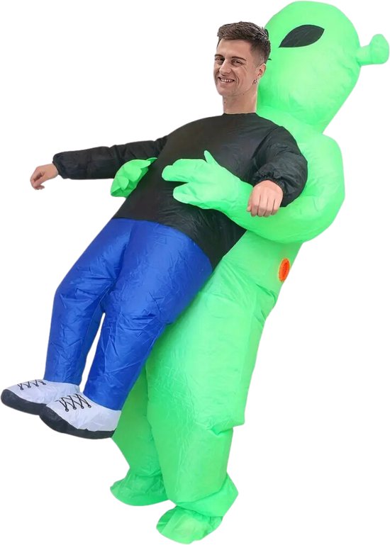 Funidelia Minions opblaasbaar kostuum voor dames en heren, cartoons, minions, films en bioscoop, kostuum voor volwassenen en accessoires voor Halloween, carnaval en feesten. - Eén maat