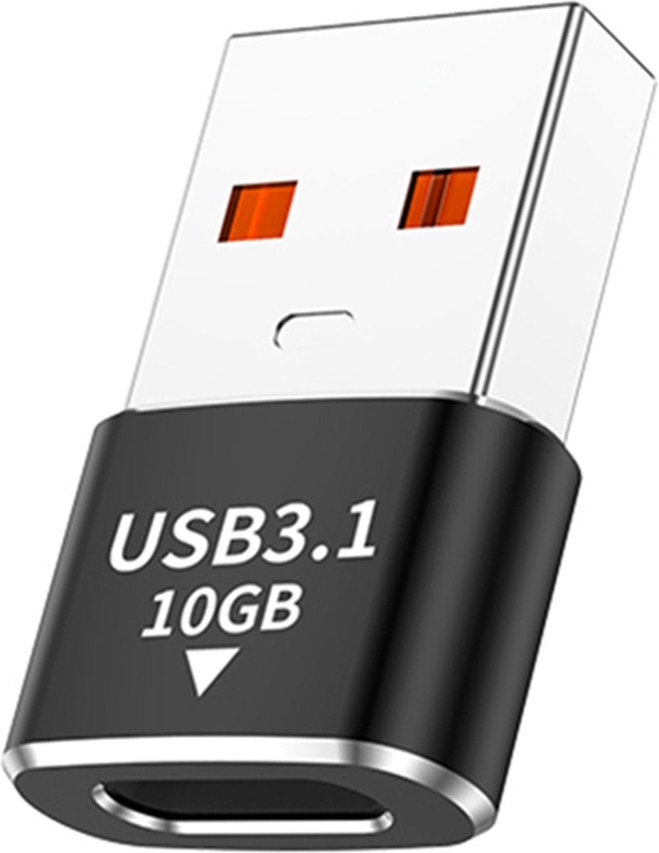 USB 3.0 naar USB-C Adapter - 120W 10Gbps - USB C naar USB 3.0 Adapter - USB A naar USB C Converter - USB A naar USB C Female - aluminium - zwart - Provium