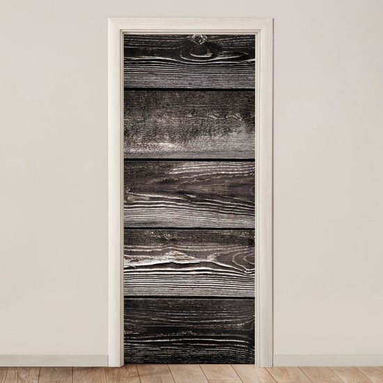 Sticker de porte Rétro - Planches - Bois - Robuste - 90x215 cm - Poster de porte