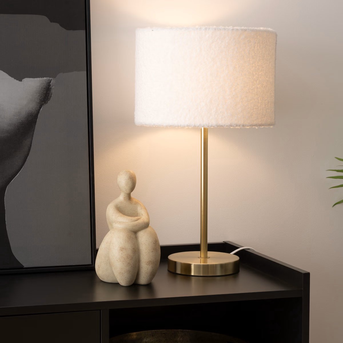 Atmosphera Tafellamp - Strak Wit Design, 21 Cm Hoog - Gezellige Sfeerverlichting