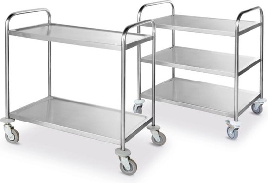 HCB Serveerwagen - 3 lagen - 95 cm - RVS - Horeca Online Store