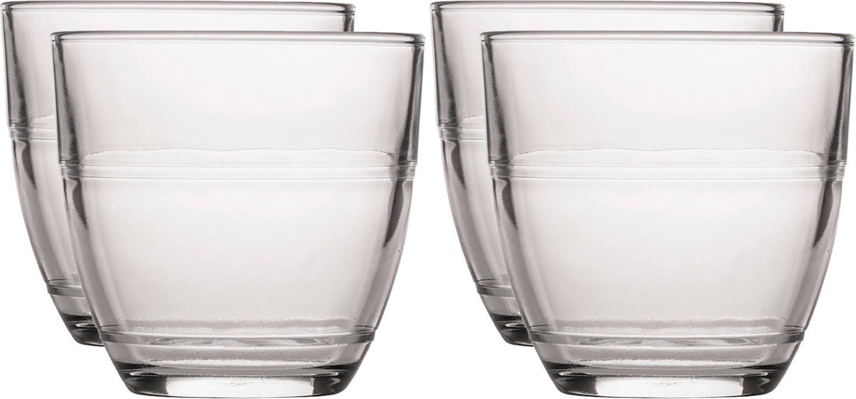 Espresso glazen Gigogne - 12x stuks - koffieglazen - 220 ml - transparant - glas