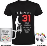 31 Jaar Verjaardag Heren T-shirt met Mok + Feestbril
