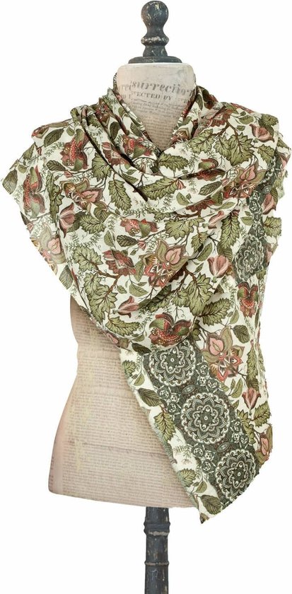 LOBERON Echarpe Presquer vert/rouge