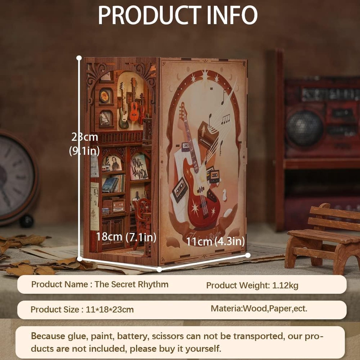 Cuteefun Kit de maison de poupées miniature à monter soi-même, serre-livres, maison de poupée en bois pour adultes, à construire votre propre modèle de maison de bricolage (brise marine