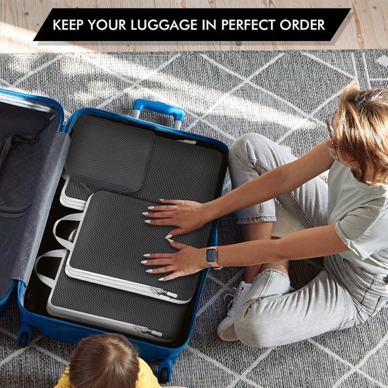 Narwey 5 delige Compression Packing Cubes, Compressie Koffer Organizer
