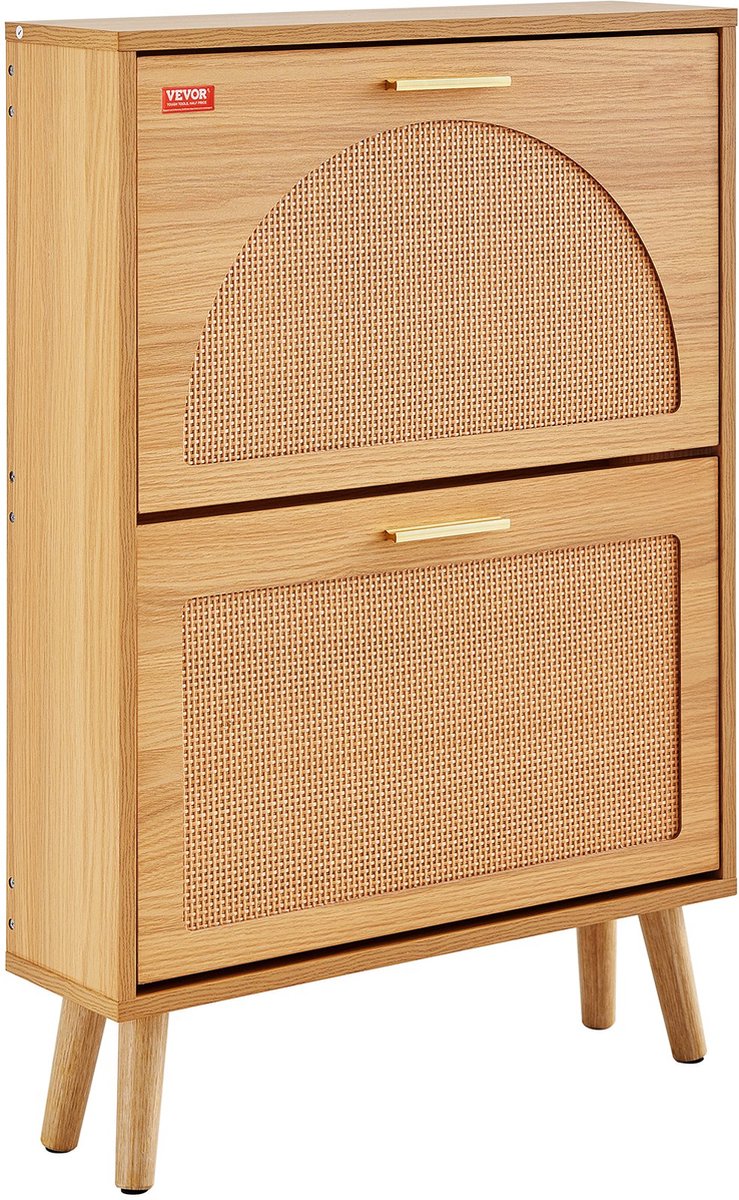Jemaison® Schoenenkast - Rotan - Schoenen opbergsysteem - Halmeubel - Hout - 60 x 17 x 88 cm