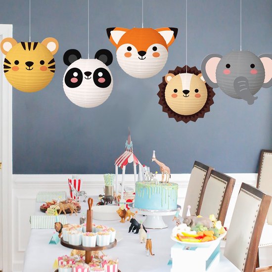 Lampion - Sint Maarten - Lampionstokje - Met Lichtje - Dieren - Treklampion - Papier - Kind - Wit - Versiering - 5 Stuks van BTH — afbeelding 2