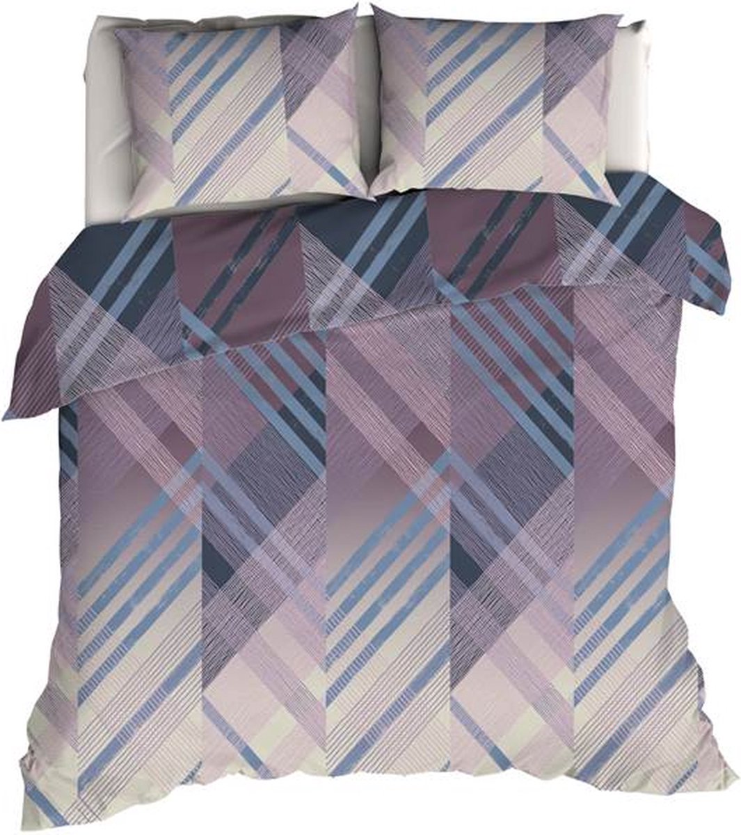 Romanette Valmont Dekbedovertrek - Lits-jumeaux - 240x200/220 cm - Blauw/Lila