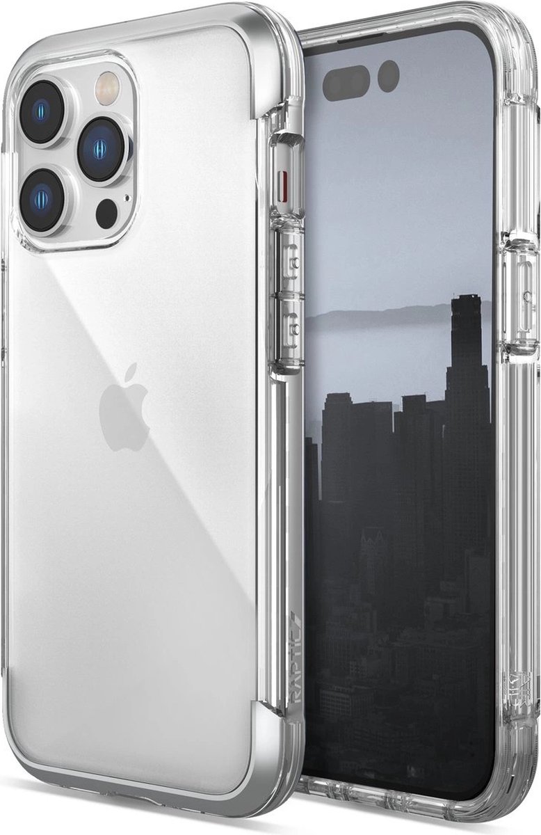 Raptic - X-Doria - Air Case iPhone - 14 - Pro - hoesje, - gepantserde - cover, - zilver