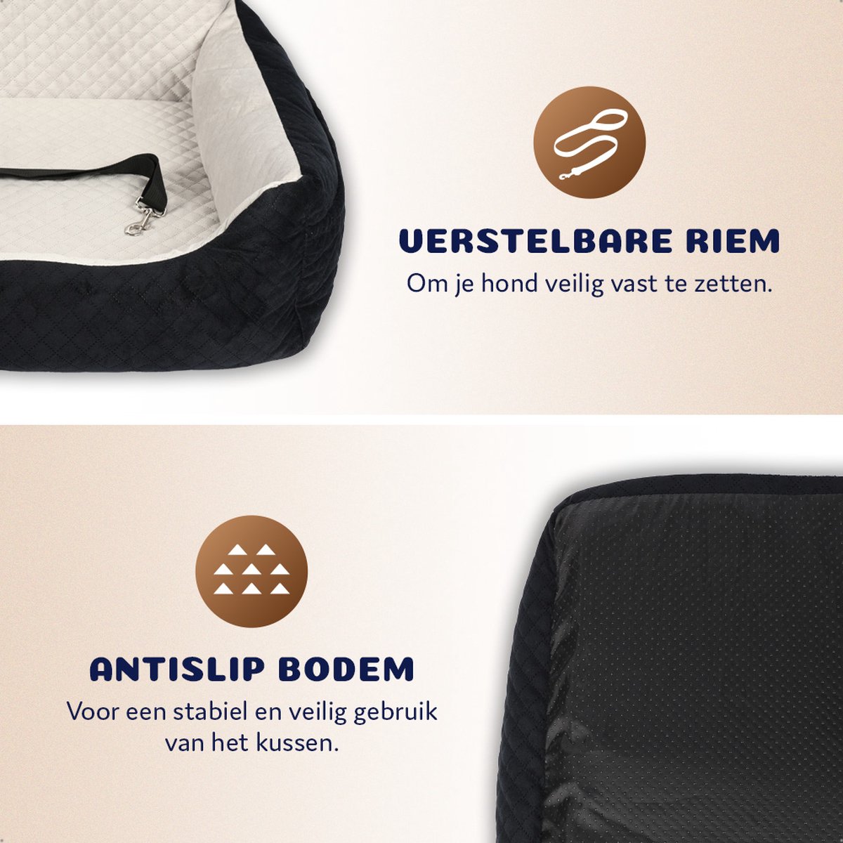 Pet Perfect Luxe Autostoel Hond - Hondenmand Auto - Honden Autostoel - Automand Hond - Zwart - Wasbaar - Met Rits – foto 4