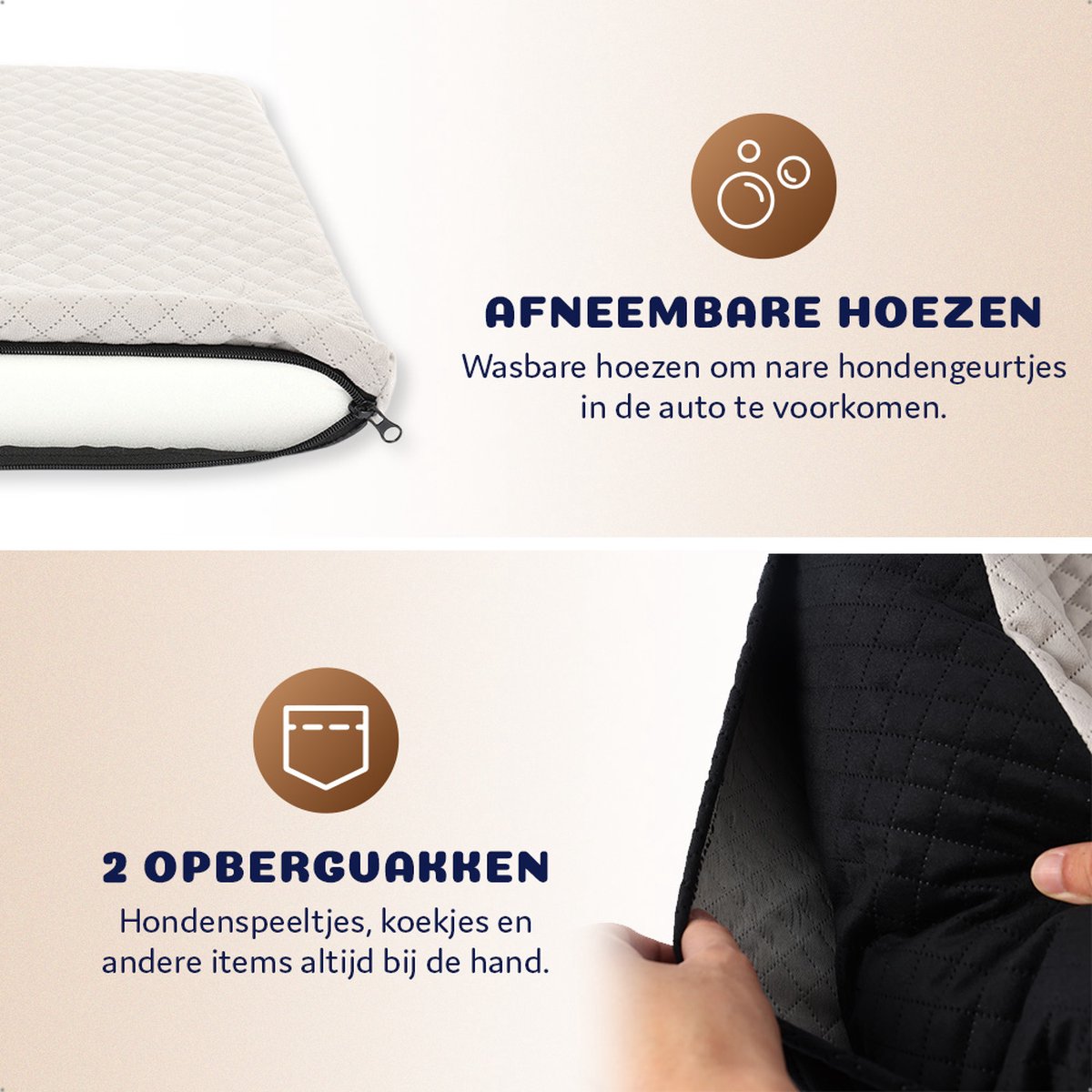 Pet Perfect Luxe Autostoel Hond - Hondenmand Auto - Honden Autostoel - Automand Hond - Zwart - Wasbaar - Met Rits – foto 5