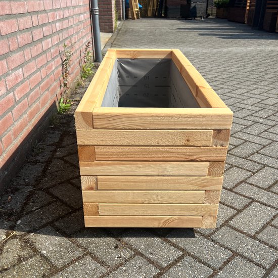 AMISHOUT Jardinière en bois 120x40x36 - naturel | bac à fleurs à l'extérieur