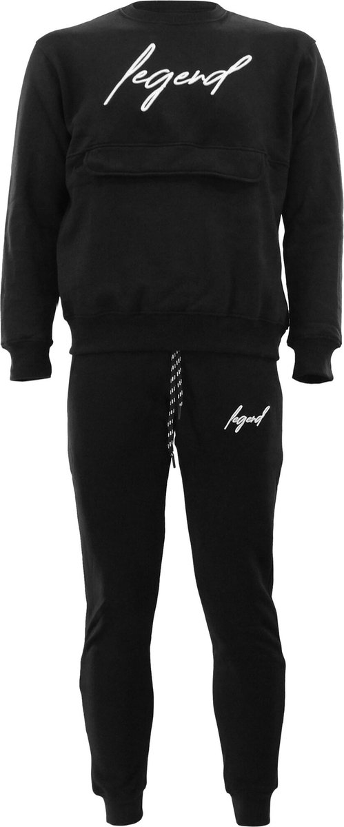 Joggingpak sweater Heren/Dames signature Milano zwart L