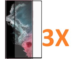 Volledige Glasplaatje Geschikt voor: Samsung Galaxy S21 Ultra - Full Screenprotector 3x - screen protector - volledige glas - bescherming - beschermglas - ZT Accessoires