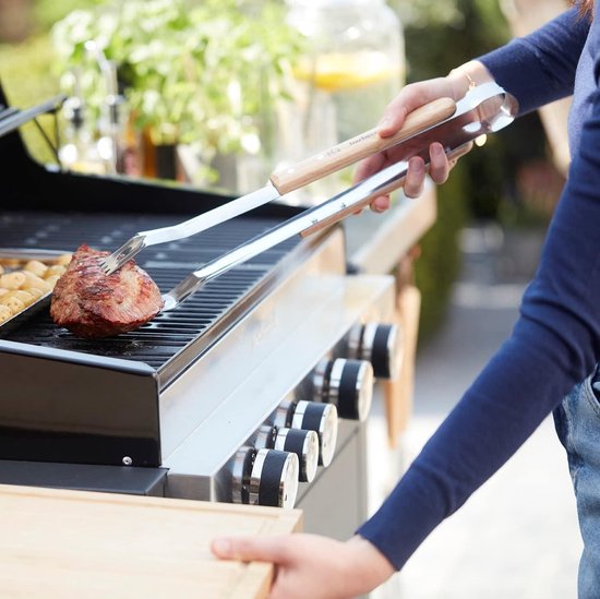 BBQ gereedschapset met bbq tang, bbq spatel en vleesvork van rvs en hout Barbecue van Vaggan — afbeelding 5