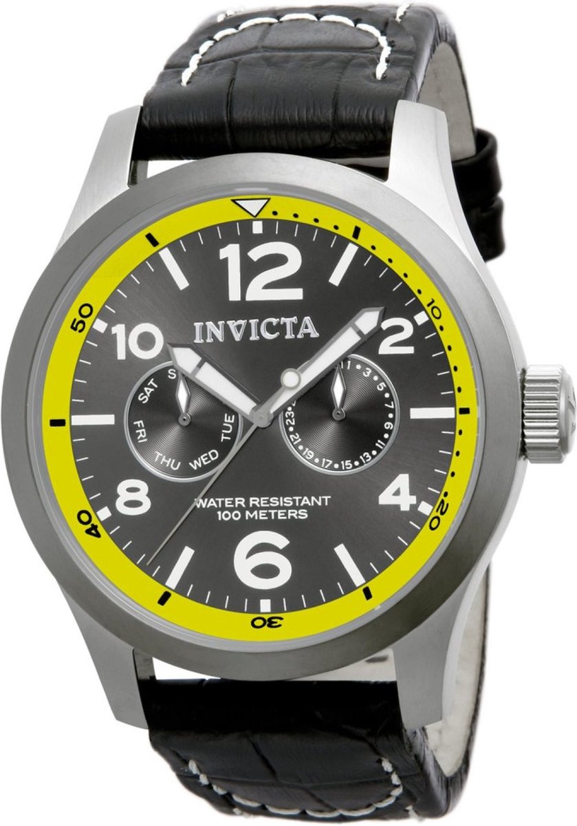 Invicta I-Force 14141 Heren Horloge - Waterdicht - Analoog - Quartz Uurwerk - Roestvrij Staal met grijze Wijzerplaat -48mm