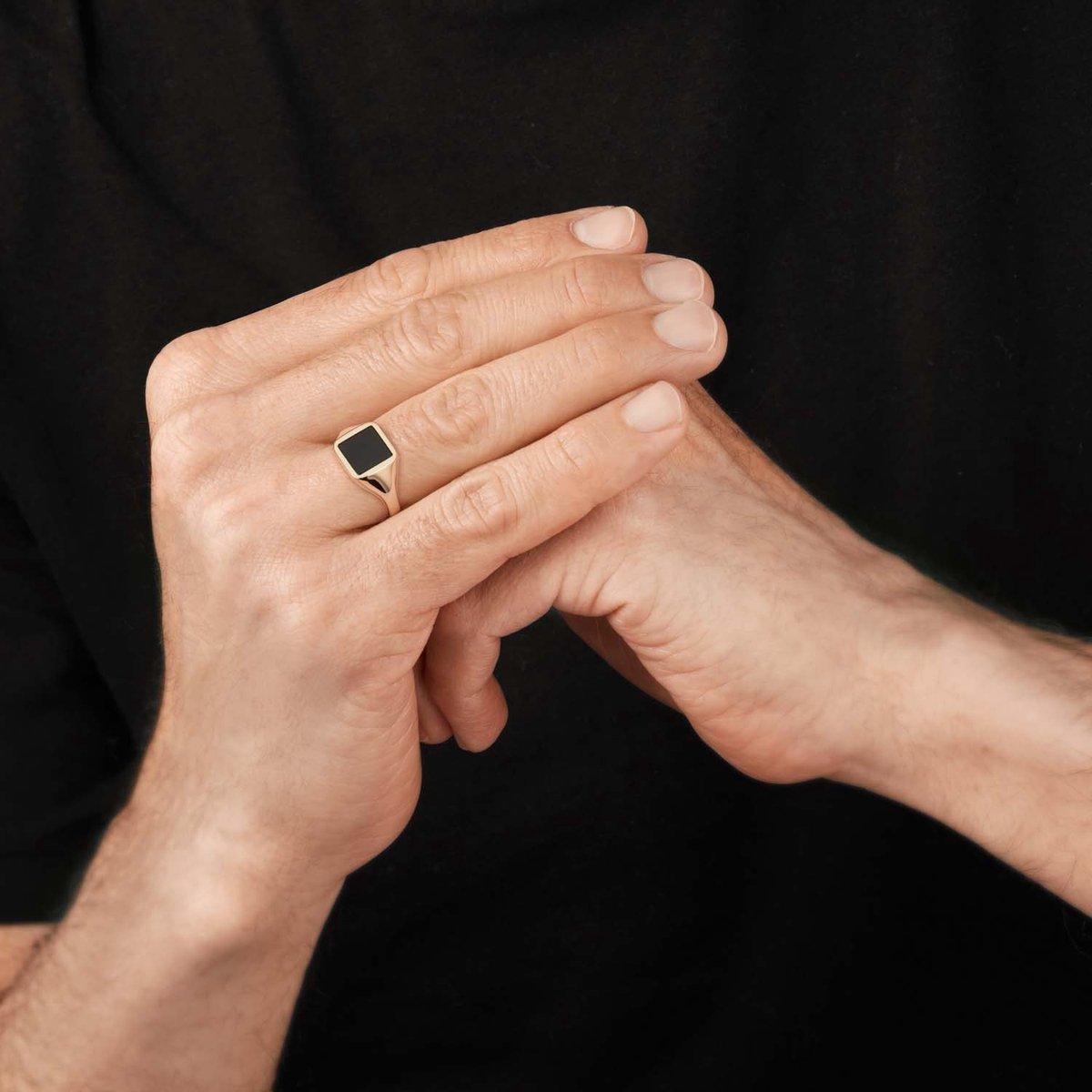 Glow 214.211964 Heren Ring - Sieraad - Zegelring - 14 Karaat Goud - Onyx