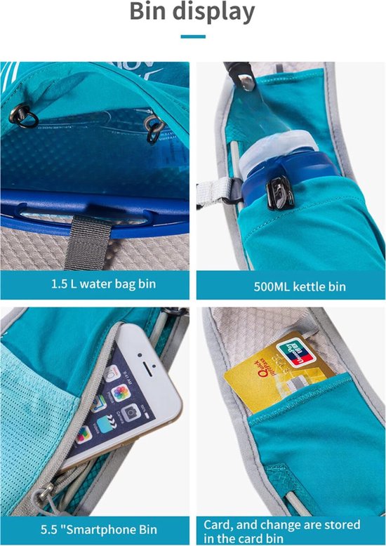 Gilet d'hydratation – Gilet d'hydratation – Gilet d'hydratation Course à pied à pied – Gilet Water – Sac à dos d'hydratation – Sac d'hydratation – Pour la Course à pied, les marathons, la randonnée, le Vélo