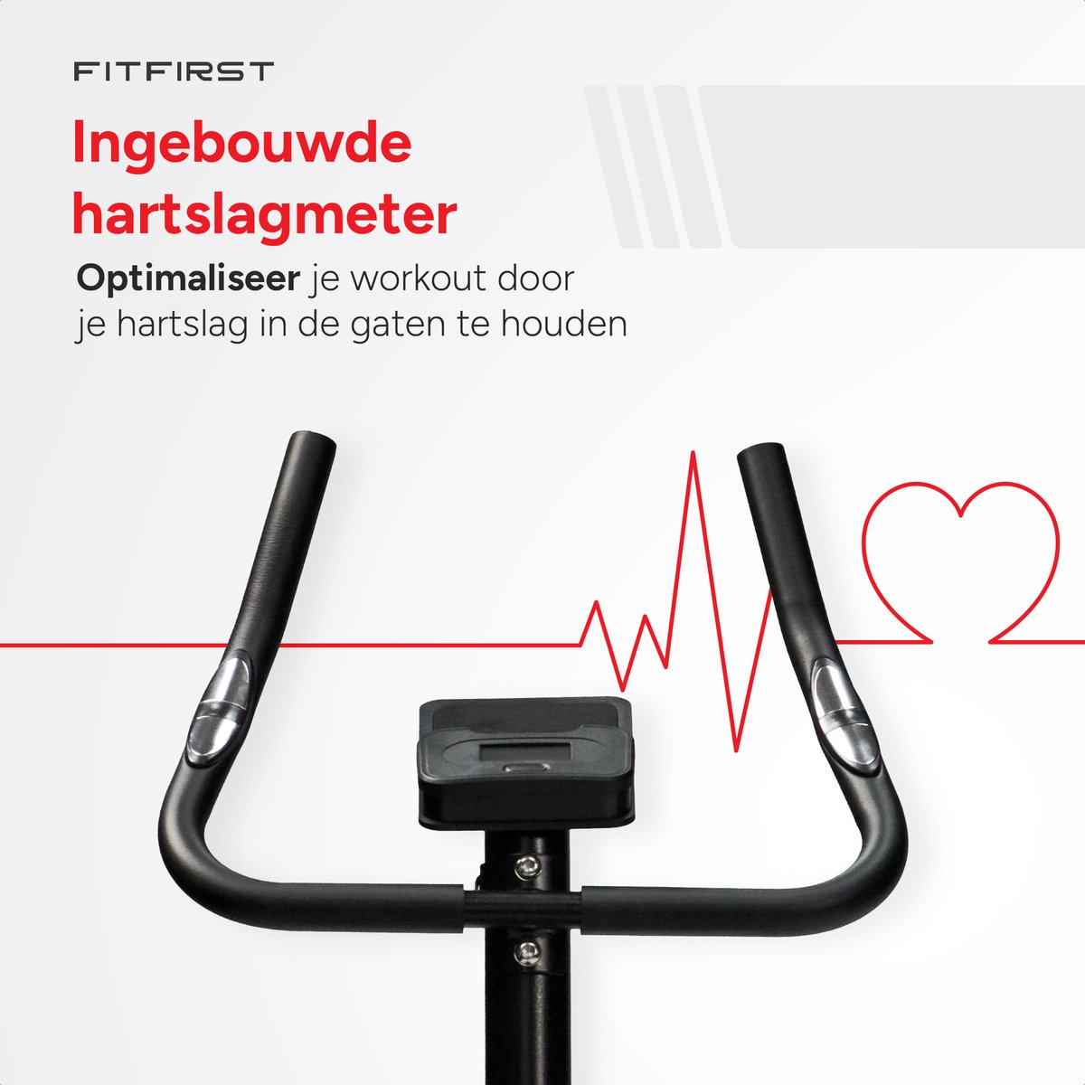 Afbeelding 3 van FitFirst Hometrainer | Verstelbare Magnetische Weerstand | Ingebouwde Hartslagfunctie | Telefoon en Tablethouder | Transportwielen | Voor elke Lengte | Fitness Fiets