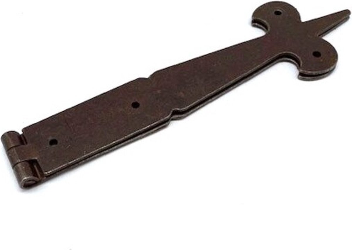 Scharnier Antiek IJzer geroest Franse lelie 210mm