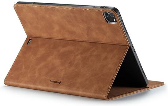 CaseMania Bookcase hoesje met Standaard geschikt voor iPad Pro 13 M4 - Effen Cognac Bruin - Kunstleer