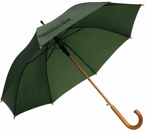 Parapluie Rainmaster avec manche en bois - écran vert foncé - Dia 103 cm - Enfants et adultes