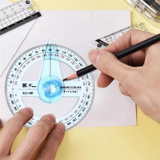 Foto: Chpn koershoekmeter gradenboog kompasroos 126mm 360 graden 2 draaibare schijven duurzame kunststof koers meten koershoek