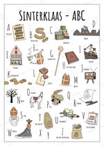 ABC Ansichtkaart Sinterklaas - Set van 4 Stuks - A6 Kerstkaarten (10,5 x 14,8 cm) - Sinterklaasdecoratie & Cadeau - Woondecoratie - Relatiegeschenk - Handgetekende Illustraties