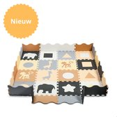 Daily Solutions® Puzzelmat baby - Speelmat baby - Opvouwbare speelmat foam - Speelkleed 150 x 150 cm - Vloerpuzzel - Bruin