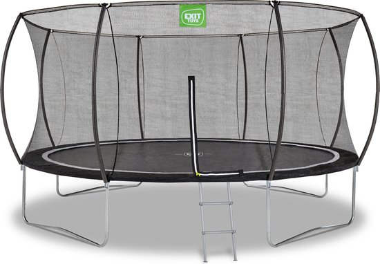 EXIT Black Edition Trampoline ø427cm - Op Poten - Rond - Trampoline Buiten - Voor Kinderen - Zwart