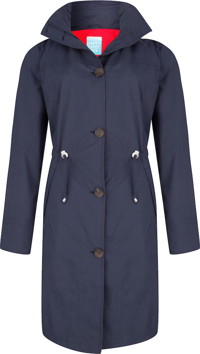 Happy Rainy Days Lange Regenjas Dames Porto Donkerblauw