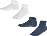 FALKE Happy 2-Pack kort eenkleurig katoen multipack sneakersokken enkelsokken kinderen veelkleurig - maat 39-42
