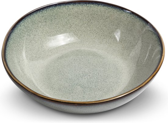 Vidi Alba set de 6 bols - Bols 6 pièces - Bols à soupe - Service de vaisselle 6 personnes - Vert sauge - Ø18cm