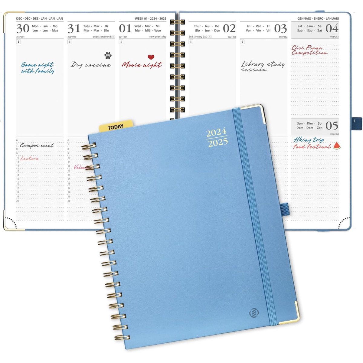 Equivera Weekplanner 2025 - Weekly Planner - Agenda - Kalender - Maandplanner - Famillieplanner