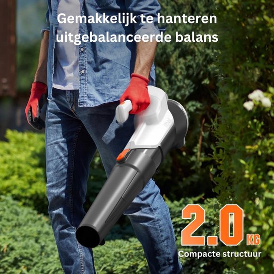Bladblazer Accu - Bladblazers Verlengde Blaasmond - 20V - Zwart met Wit van VONROC — afbeelding 4