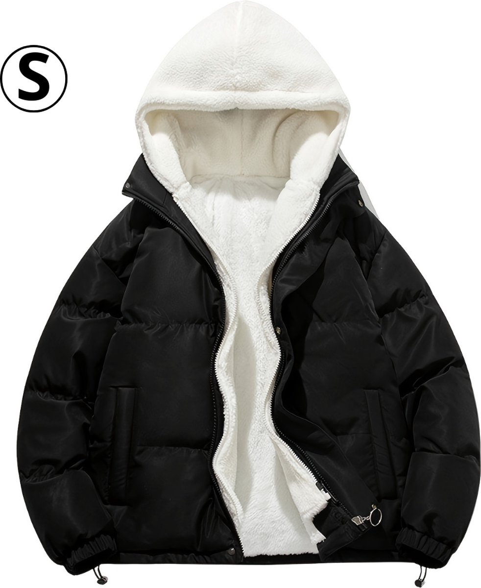 Bovista Parka Heren Winterjas Sherpa Voor Heren Jas Winter Volwassen Extra Zacht Zwart