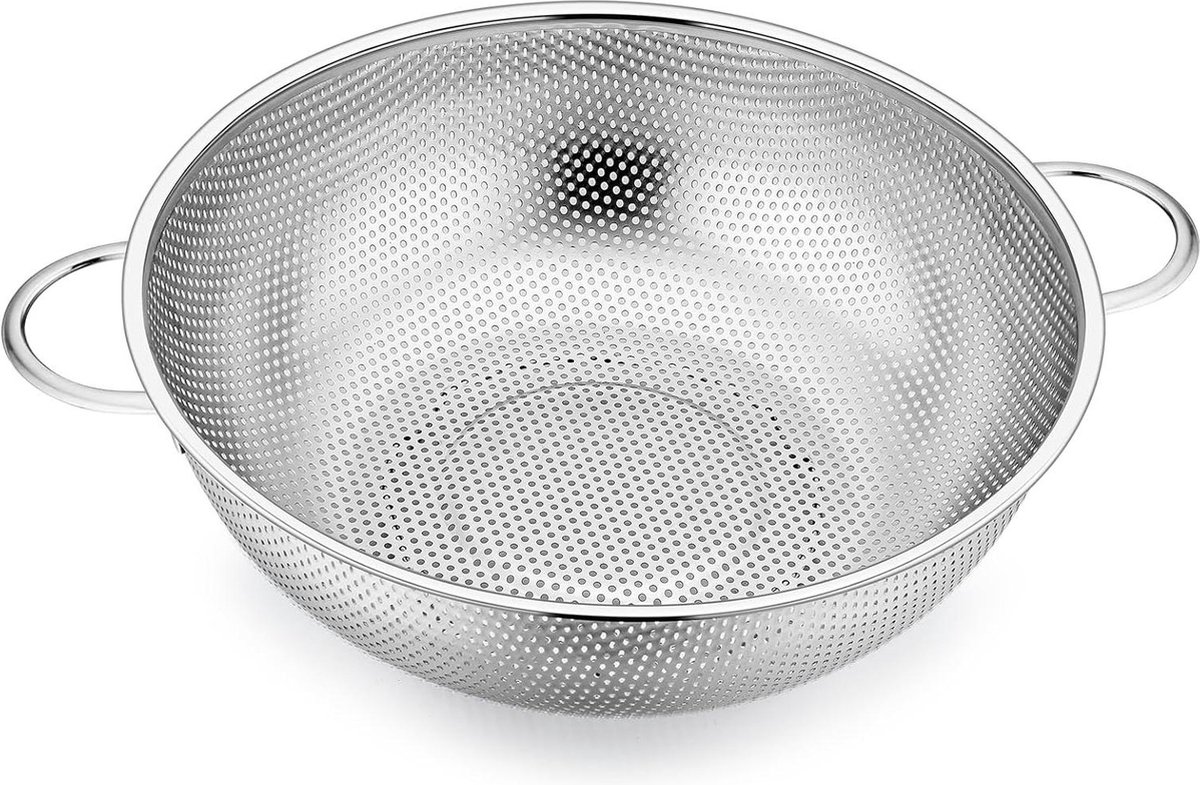 Roestvrij-stalen keukenzeef met handgrepen - pasta groenten fruit - 28 cm
