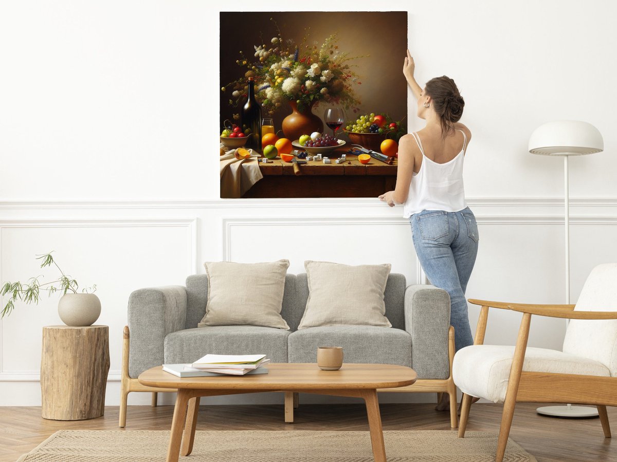 Olieverf stilleven schilderij | Levenloos leven in verf: een stil stilleven van kunst | Ku