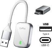 Provium Carplay Dongle - voor Apple Carplay - Draadloos - Draadloze verbinding - alleen voor Apple Carplay voor iPhone - USB en USB-C - wit